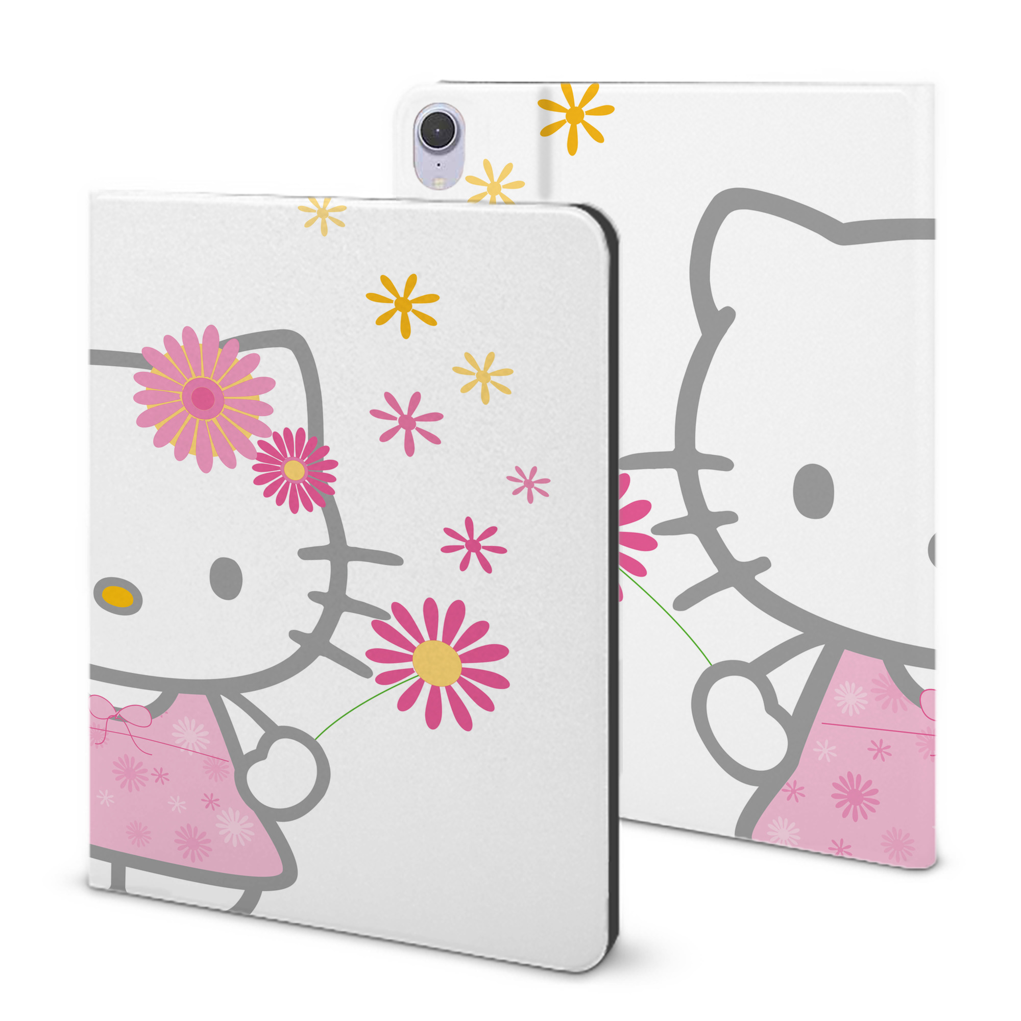 （画像用） Hello Kitty ハローキティ IPad ケース ブック型 PUレザー TPU 耐衝撃 軽量 薄型 ペン収納なし 全面保護 IPad 各モデル対応